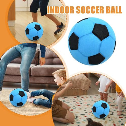Inflatable Soft Football, Simulation Soccer Ball, 9.84 Inches Beach Toy with Leakproof, Elastic PVC Spheres, Indoor Play Toy with Bounce Design, Blow Up Football for Outdoor Use - color: Velvet Blue