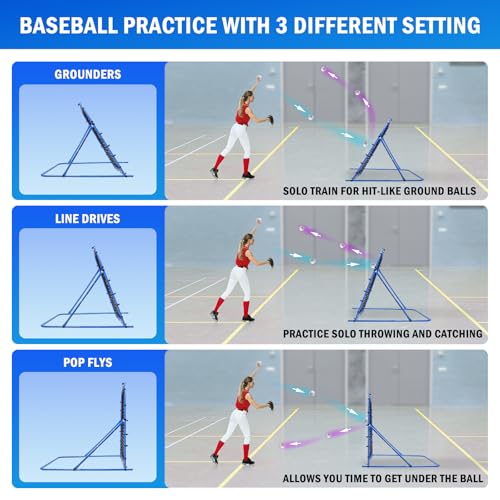 Soccer Baseball Rebounder Net, Soccer Goal Net, Volleyball Softball Rebound Pitchback Net Quick-Switch Angle Training for Control, Passing Practice, Bounce Back Rebounder Goals Gifts Trainer Equipment - size: 6FTx4FT