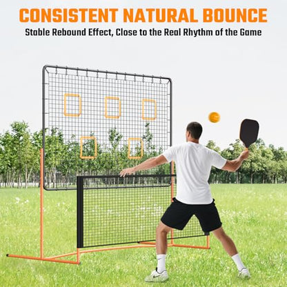 GCCSJ Pickleball Rebound Net, Pickleball Rebounder Training Equipment, for Single Player Practice Hitting, Doubles, Suitable for Garage, Backyard, Park, Indoor and Outdoor (Orange)