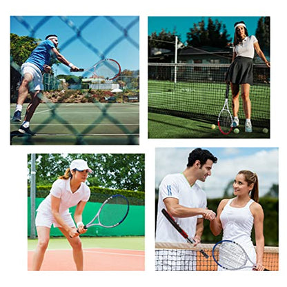 Tennis Racket Pre-Strung Lightweight 27 Inch Racquet Recreational Adult Rackets for Men Women Students Training Tennis Starter Kit with Balls,Carry Bag and Overgrips - color: Blue/White - 2 Rackets