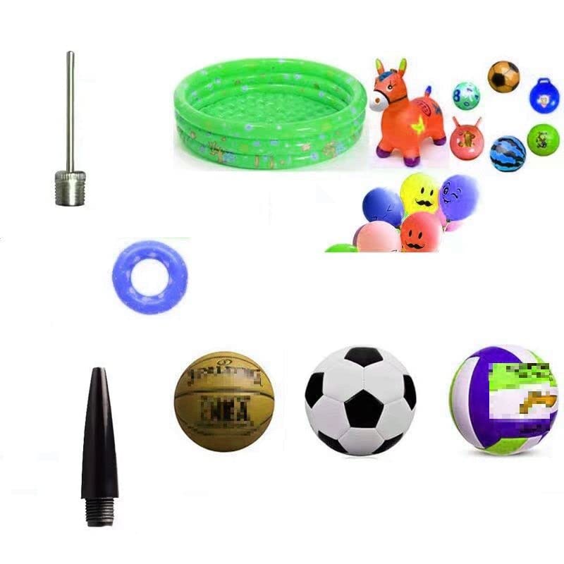Exercise Ball Plug Replacement Kit with Needle, Nozzle, and Rubber Hose for Yoga, Pilates, Soccer, Basketball, Volleyball - 8 Pieces