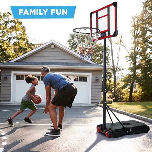 Best Choice Products Kids Height-Adjustable Basketball Hoop System, Portable Game w/Wheels, Fillable Base, 70.5in to 82.3in Height