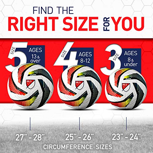 Franklin Sports MLS Tornado Soccer Ball - Soft Cover - Official Size and Weight Soccer Ball - Air Pump Included - size: Size 5 - Ages 13 & Over