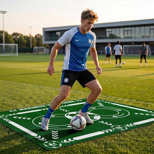 Britimes Soccer Training Mat Football Footstep Training Mat 35 * 24 in - color: Green