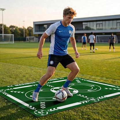Britimes Soccer Training Mat Football Footstep Training Mat 35 * 24 in - color: Green