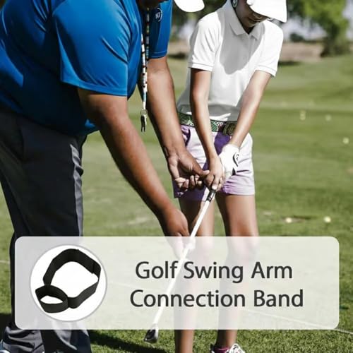 TRS Slider Golf Training Aid - Adjustable Golf Swing Correcting Arm Band for Connection & Stability - Premium Nylon Elastic Swing Trainer for Beginners, Men & Women