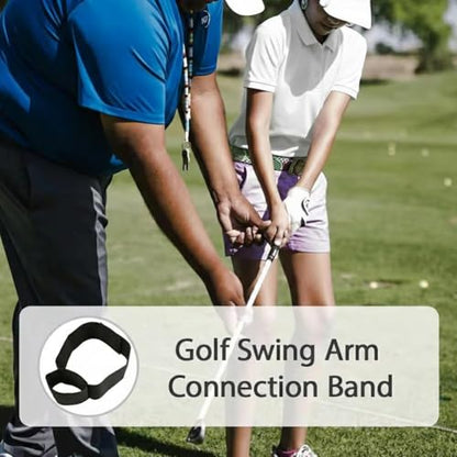 TRS Slider Golf Training Aid - Adjustable Golf Swing Correcting Arm Band for Connection & Stability - Premium Nylon Elastic Swing Trainer for Beginners, Men & Women