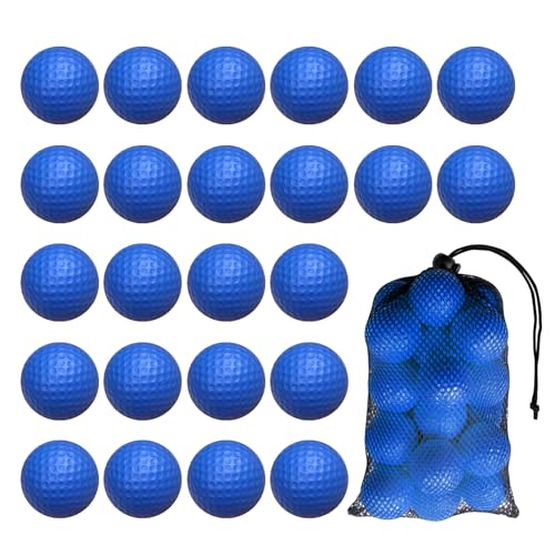24 Pack Foam Golf Practice Balls,Practice Golf Balls for Backyard,Realistic Feel and Limited Flight Soft Golf Balls for Indoor or Outdoor Training - color: Blue