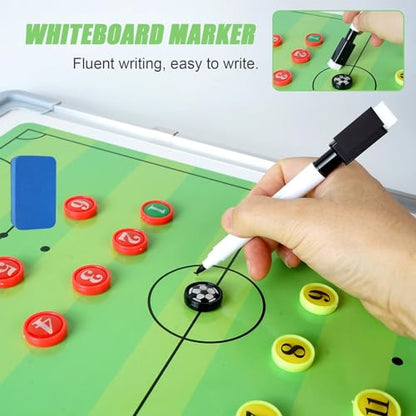 VolksRose Soccer Coaching Board, Soccer Tactics Board with Magnets and Marker Pen, Magnetic Soccer Coach Board, Soccer Dry Erase Whiteboard Coaches Clipboard, Coach Training Equipment Coach Gift