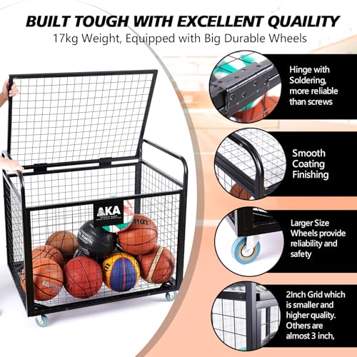 Ball Storage Cart, Sports Equipment Organizer