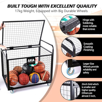 Ball Storage Cart, Sports Equipment Organizer