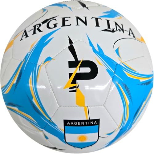 Elite Edition Soccer Ball - Training Soccer Ball – Durable TPU Outdoor Ball – Country Design (USA, Argentina, Brasil, Mexico, Portugal & More) - size: 2, style: ARGENTINA