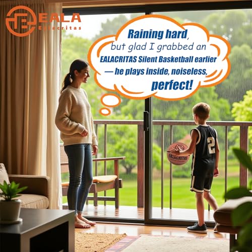 Groove-Grip Silent Basketball & Hoop Gift Set - High-Density Foam with Textured Surface, All-Weather Indoor Practice, Ready-to-Give Pro Training Kit - color: Brown