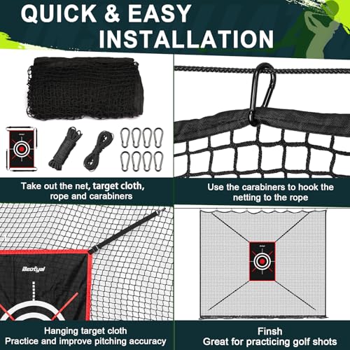 Heavy Duty Golf Practice Net, High-Impact Golf Hitting Net for Indoor/Outdoor Use - size: 15x20ft with target