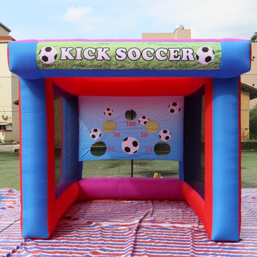 Inflatable Soccer Target Goal Kick Shooting Game Inflatable Football Gate 11.5ftx10x8.6FT with Blower for Parties, Backyard, School, Team Events