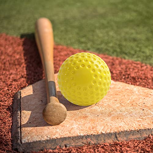 12 Pcs Yellow Dimpled Softballs, 12-Inch Pitching Machine Ball Softballs for Indoor/Outdoor, Hitting and Fielding Practice Foam Sport