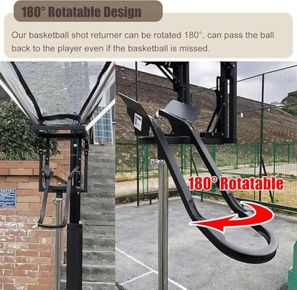 Basketball Hoop Returner Return Attachment Ball Floor Standing Aid Metal - Shooting Trainer Time Saving