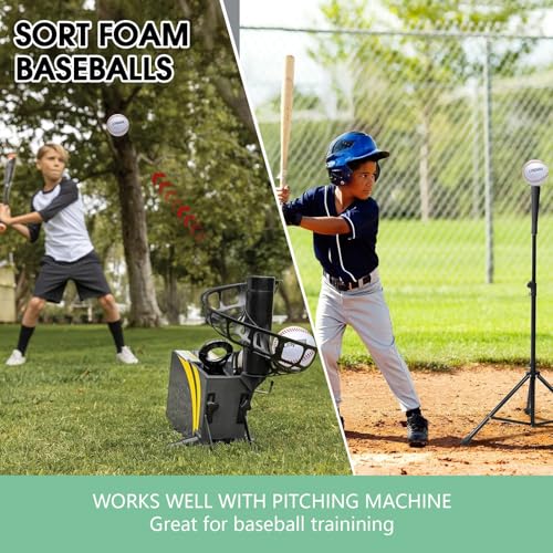 Soft Baseballs 6 Pack Foam Baseballs 9 inch with Mesh Bag for Youth Teenager Players Soft Tballs Training Foam Ball for Safe Throwing, Catching Fielding,Pitching,and Batting Practice