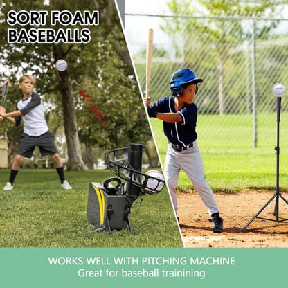 Soft Baseballs 6 Pack Foam Baseballs 9 inch with Mesh Bag for Youth Teenager Players Soft Tballs Training Foam Ball for Safe Throwing, Catching Fielding,Pitching,and Batting Practice