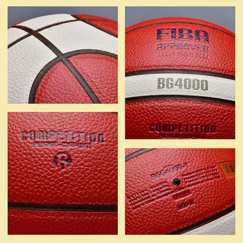 Training Soft Touch Rubber and Faux Leather Fighting Basketball, High Bounce Indoor Outdoor Basketball Gift - color: B6G4000 Brown