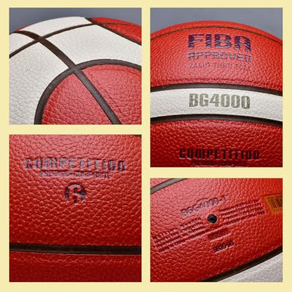 Training Soft Touch Rubber and Faux Leather Fighting Basketball, High Bounce Indoor Outdoor Basketball Gift - color: B6G4000 Brown