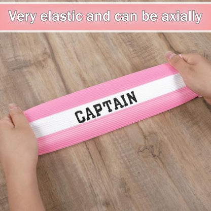 3PCS Captain Armbands, 9x29Cm/3.5x11.5 Inch Pink Soccer Captain Armband Adjustable Leader Armband Team Sport Armband Football Rugby Basketball Player Band for Adult Youth Soccer Volleyball Team