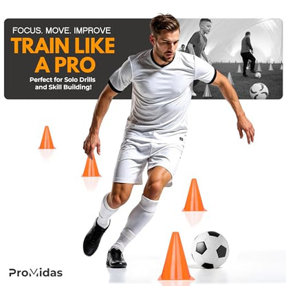 7 Inch (12/30 PCs) Soccer Cones for Training Kids with Mesh Bag - Small Traffic Cones for Sports Training - Flexible Conos for Soccer Practice, Basketball & Football Drills Equipment - style: Orange - 12 Pack