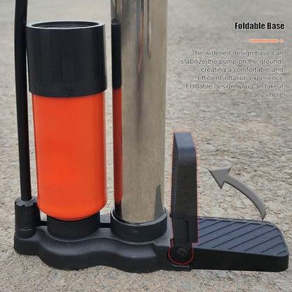 High Pressure Bike Floor Pump, Bicycle Pump, Bike Pump, Stand Pump 160PSI with Presta & Schrader Valves, Bike Air Pump with Ball Pump Needle for Bike Basketball