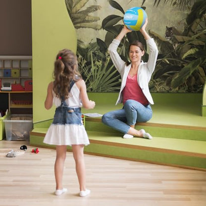 Soft Volleyball, Soft and Delicate to The Touch, Not Easy to Pill, Official Standard Size, Safe and Quiet, Perfect Choice for Family Training, Games and Gifts of All Ages - color: Blue Yellow