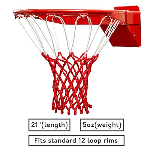 KATOP Premium Quality Professional Heavy Duty Basketball Net Replacement - All Weather Anti Whip,Fits Standard Indoor or Outdoor Rims - 12 Loops