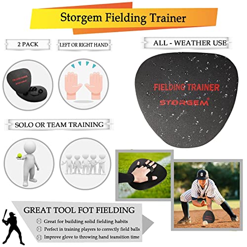 Storgem Softhands Baseball Fielding Trainer,Two-Hands Foam Mitts - style: 2 Packs