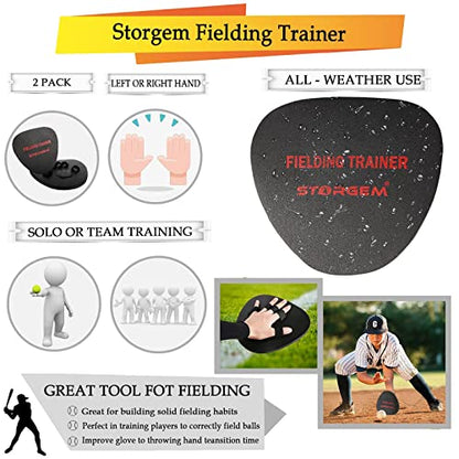 Storgem Softhands Baseball Fielding Trainer,Two-Hands Foam Mitts - style: 2 Packs
