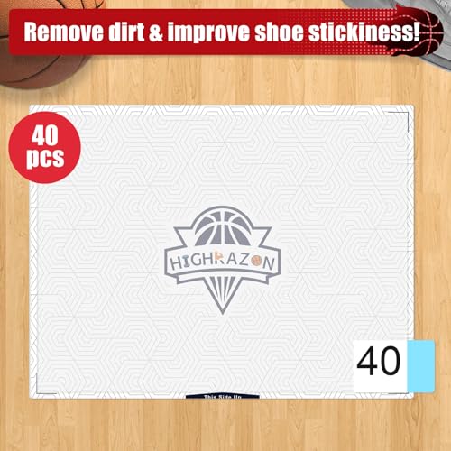 Courtside Basketball Sticky Mat,Non-Slip Sticky Shoe Mat for Basketball Court Shoe Grip,Courtside Shoe Grip Traction Mat,Improves Traction and Cleans Dust,Dirt,Includes 40 Sticky Sheets - style: Basketball Sticky Mat