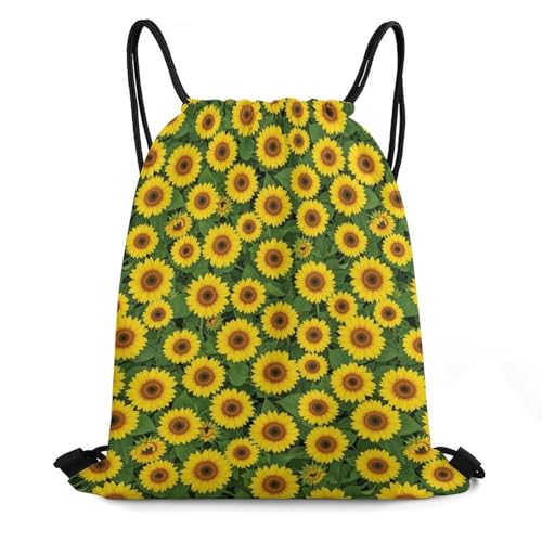 Theft Proof Drawstring Backpack Cinch Sack Water Resistant for Travel Camping Sports Equipment Men Women, Seed Sunflower Bags - color: Picture (640)