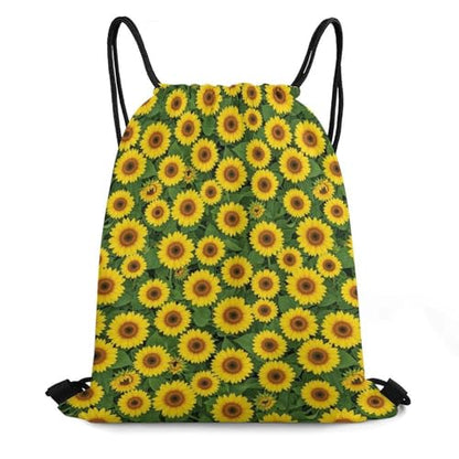 Theft Proof Drawstring Backpack Cinch Sack Water Resistant for Travel Camping Sports Equipment Men Women, Seed Sunflower Bags - color: Picture (640)