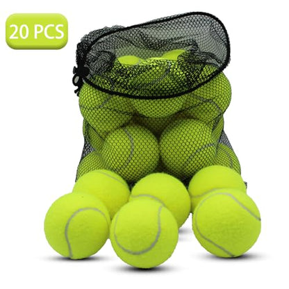 SHYUJAJIE Tennis Balls, 20 Pack Training Tennis Balls,High Elasticity Practice Tennis for Beginner, Exercise Playing Balls for Pet Dog - color: Yellow