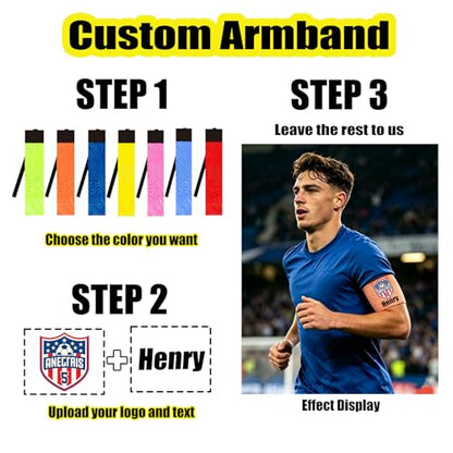 Personalized Captain Arm Bands,Custom Captain Arm Bands with Text/Logos,Custom Soccer Captain Arm Bands for Adult Children - color: Style 1