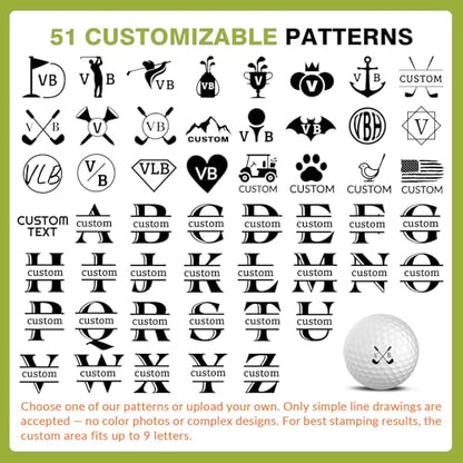 Custom Golf Ball Stamp - Personalized Large Self-Inking Marker for Golf Balls | Quick-Dry Waterproof Logo Stamp | Reusable Custom Golf Gift for Golfers