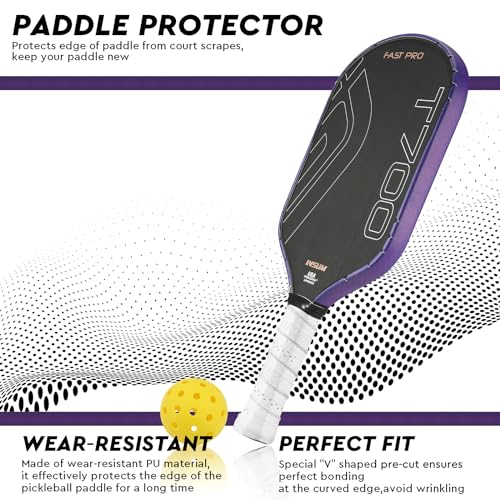 INSUM Pickleball Paddle Edge Guard Tapes Protection Tapes, Pre-Cut V, 20/23/26mm Width Protective Tapes for All Thickness Edges - color: Scales-Purple, size: Width 26mm