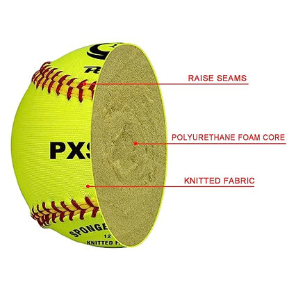 PHINIX 12" Soft Touch Safety Softball for Training and Recreational Play