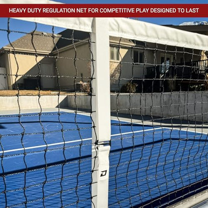 Dominator PRO Portable Pickleball Net - Heavy Duty USAPA Compliant Portable Regulation Pickleball Net - Indoor/Outdoor Aluminum Rust Proof Frame w/Adjustable Net Tension & Locking Wheels - style: Black