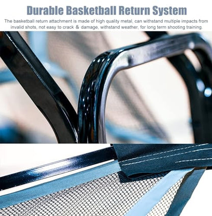 Basketball Shooting Machine Metal Basketball Rebounder Attachment, Hanging Basketball Return System for Hoop ＆ Rim, 180° Basketball Shooting Trainer ，Easy Install