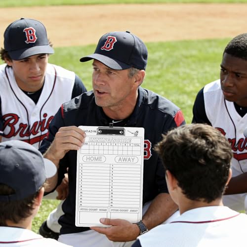 Baseball Coaches Clipboard, White Double-Sided Dry Erase Coach Clipboard, Softball Whiteboard for Coaches, Lineup White Board with Marker for Coaches Gift