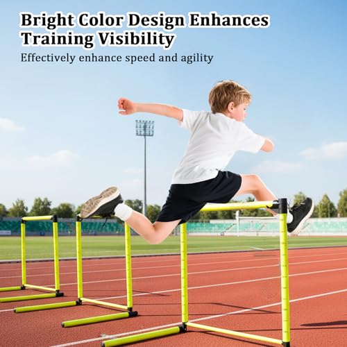 3PCS Adjustable Height Hurdles Training Equipment, Agility Hurdles with Storage Bag, Removable Track Hurdle, Speed Training Equipment for Soccer, Football and Track & Field Sports
