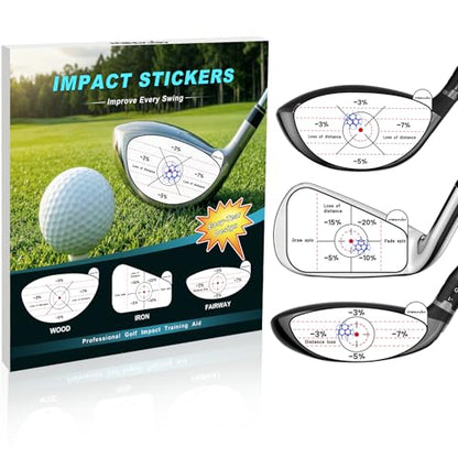 Golf Impact Stickers, High-Resolution Impact Tape for Irons, Woods & Fairway Clubs, Swing Training Aid for Home Practice, Nets & Golf Simulators, Essential Golf Accessories for Men & Women - style: Right-handed - 180 Pcs (Drivers 60, Irons 80, Fairways 40