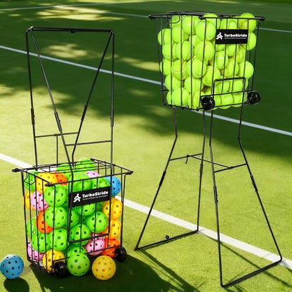 Tennis Ball Hopper, Portable Pickleball Ball Basket for Pickup, Storage & Training (Large)