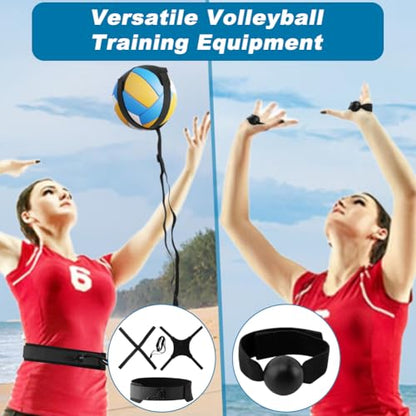 Volleyball Training Equipment Aid, Volleyball Training Set Serving Trainer, Solo Volleybal-l Trainer to Practice Serve, Spike, Set, Pass, Volleybal-l Gift for Beginners/Pro(COLOR:Black)
