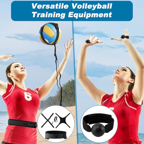 Volleyball Training Equipment Aid, Volleyball Training Rebounder Set, Solo Volleybal-l Trainer Improve Serving, Spiking, Passing for Beginners to Pros, Volleybal-l Gifts for Teen(COLOR:Black)