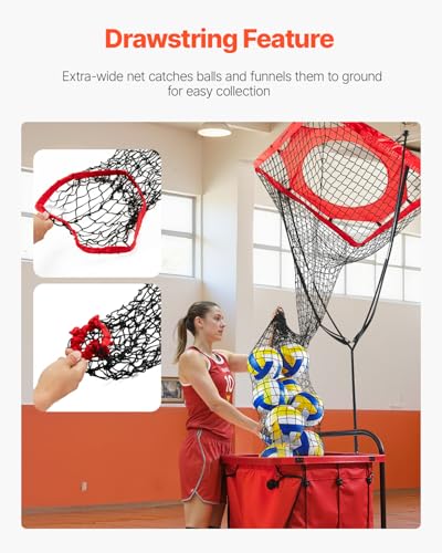 VEVOR Volleyball Training Net System,8 * 11/12 * 11ft/Pitching Practice/Spiking Practice/14 Net,Portable Net Station, Easy Setup Indoor Outdoor Target Net for Serving Spiking Setting - style: Pitching Practice