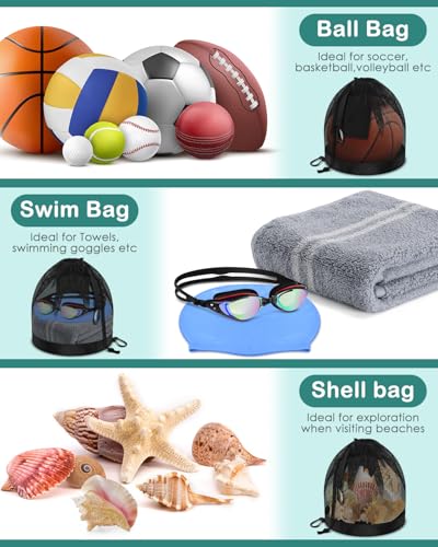 BROTOU Single Ball Bag with Double Hook, Balls Storage Bags with Zipper Pocket, Drawstring Sling Backpack for Soccer Basketball Football Volleyball Rugby